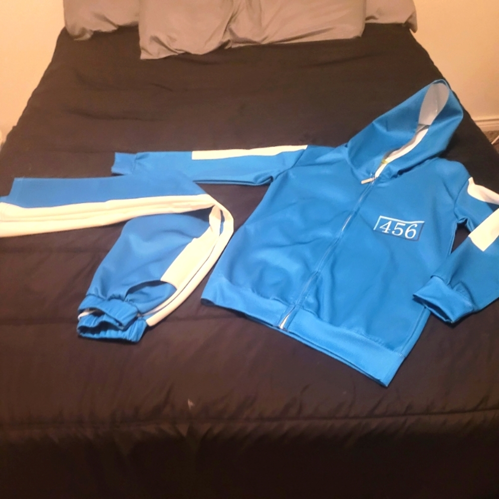 Squid game zip up hoodie and pants size 10